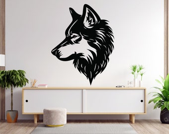 Wandtattoo Wolf, Wandbild Wolf, Wanddeko Wolf, Wanddeko Wolf, Deko Wolf Deko Tiere Aufkleber 1777EZ