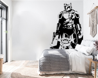 Star Wars  Wall Decor  Star Wars Wall Decal Star Wars Wall Sticker Jedi Joda wall sticker 355EZ