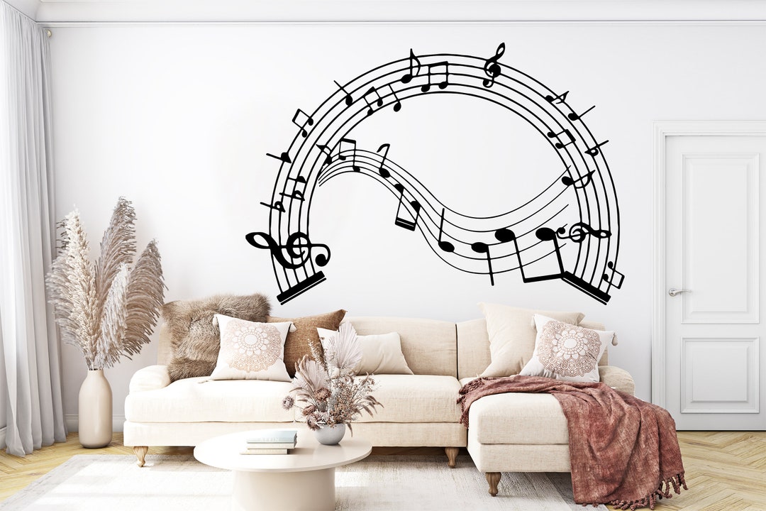 Music Wall Decor Notes Vinyl Music Wall Art Music Wall Decal Music ...