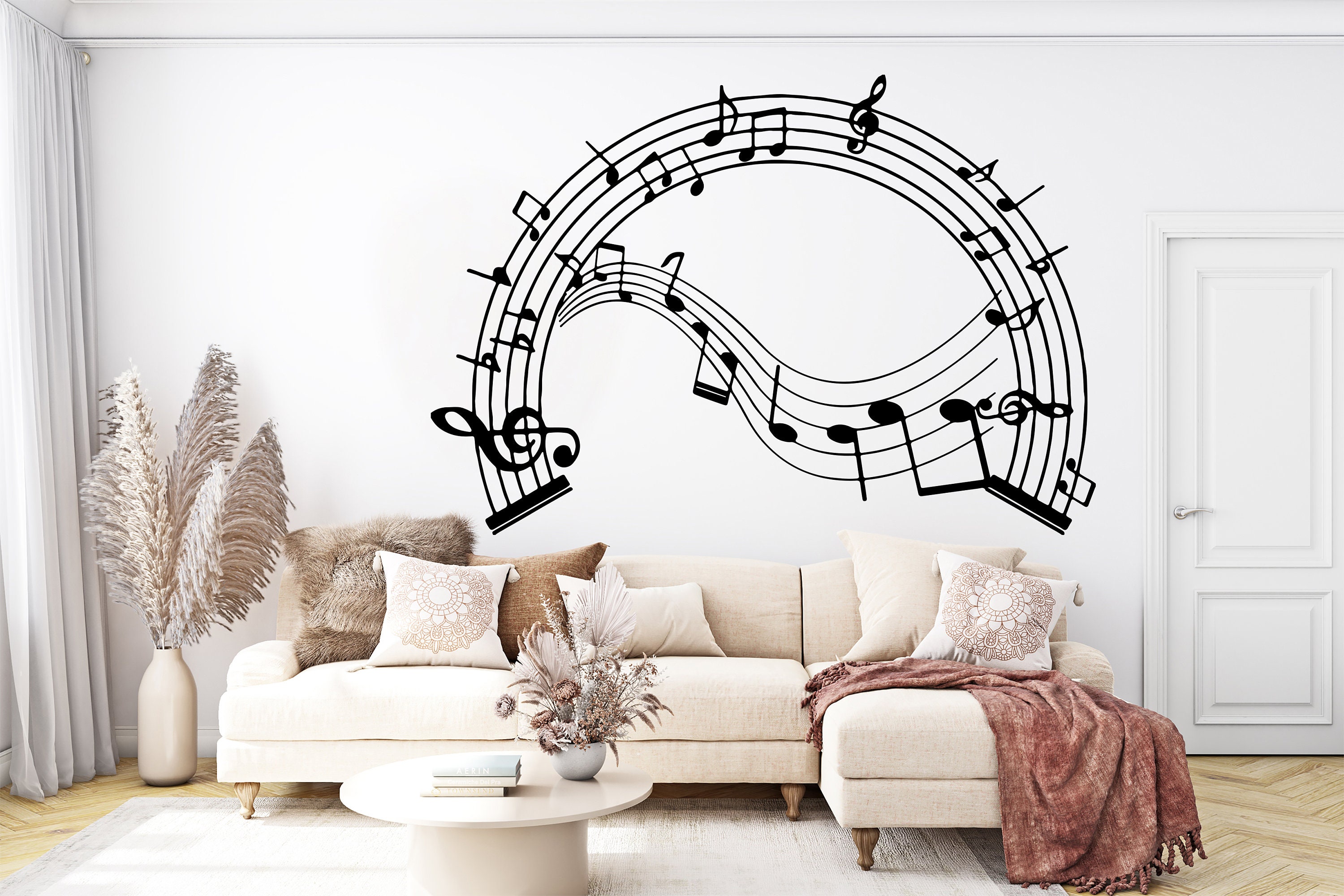 Music Wall Decor Notes Vinyl Music Wall Art Music Wall Decal Music