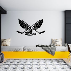 Ice Hockey Wall Decal  Hockey Player Wall Decal  Hockey Stick  Sports Hockey Quote Wall Decal SG220