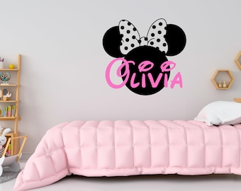 Personalized Name Wall Decal  Minnie Mouse Wall Decal  Custom Name Wall Decal  Decal for Nursery SG500