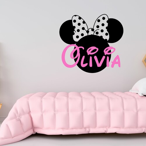 Personalized Name Wall Decal Minnie Mouse Wall Decal Etsy
