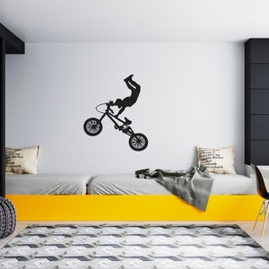 BMX Bike Wall Decal Bicycle Wall Sticker  Bike Wall Decor For Boys Room SG 1011