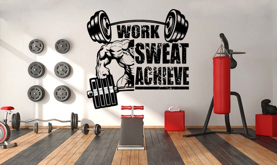 Fitness Wall Art Gym Wall Stickers Quote Vinyl Decals Fitness Wall