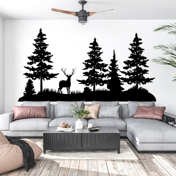 Deer Wall Decal Etsy
