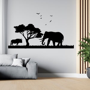 African Savanna Wall Decal Safari Animals Wall Decor Africa Wall Art SG 1209