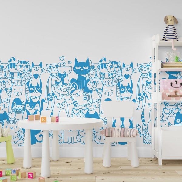 Cat Wall Decals Etsy