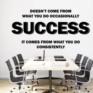 Success Wall Decal, Office Wall Decal, Office Wall Decor, Office Decals, Office Wall Art, Office Quote Motivational Art 1419EZ