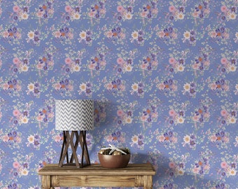 Flower Wallpaper Nursery Floral Wallpaper Peel and Stick Kids Garden Wallpaper Bedroom Flowers Wall Decal Bathroom Mural 1621EZ