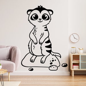 Cute Meerkat Wall Decal, Meerkat Wall Art, Meerkat Wall Decor Meerkat Wall Sticker Animal Home Wall Decor 1798EZ