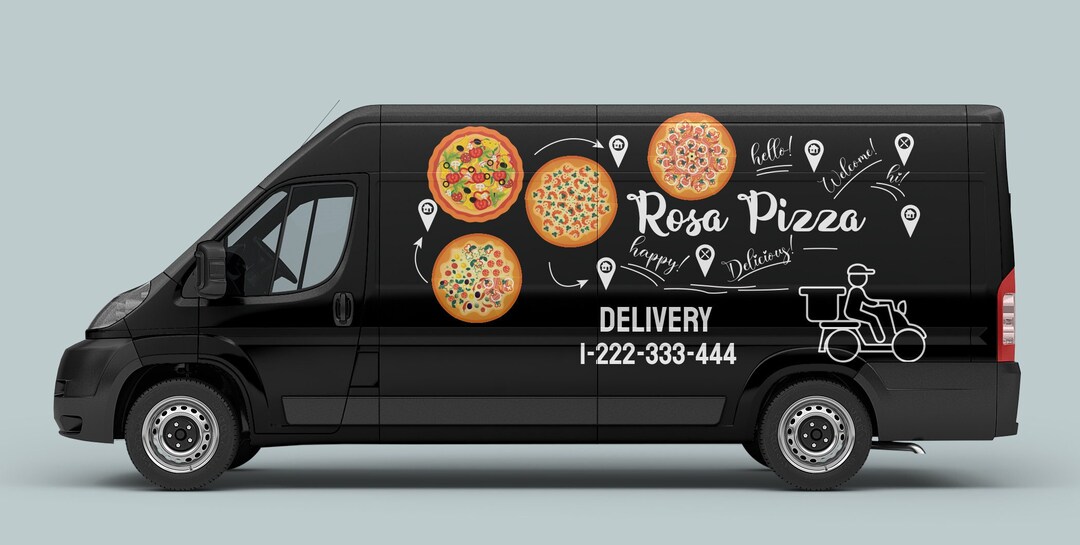 Pizza Sticker Sprinter Custom Pizza Delivery Decal Car Stickers Van Art ...