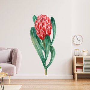 Flower Wall Art Decal, Flower Wall Decals, Flower Watercolor Wall Stickers Boho Modern Wall Art Kids Room Wall Art Home Decor 1623EZ