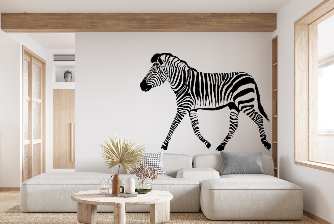 Zebra Wall Art Decal Zebra Wall Art Drippy Zebra Wall Decor Animals ...
