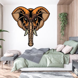 Elephant wall sticker, Elephant Wall Decal, Elephant Wall Art,  Elephant Wall Decor Elephant Wall Sticker Elephant Wall Decor 613EZ