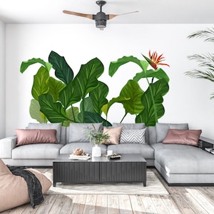 Tropical wall decal, Tropical leaves Modern Wall Decals Leaf Modern Wall Stickers Nursery Decor Kids Room Wall Art Home Decor 743EZ