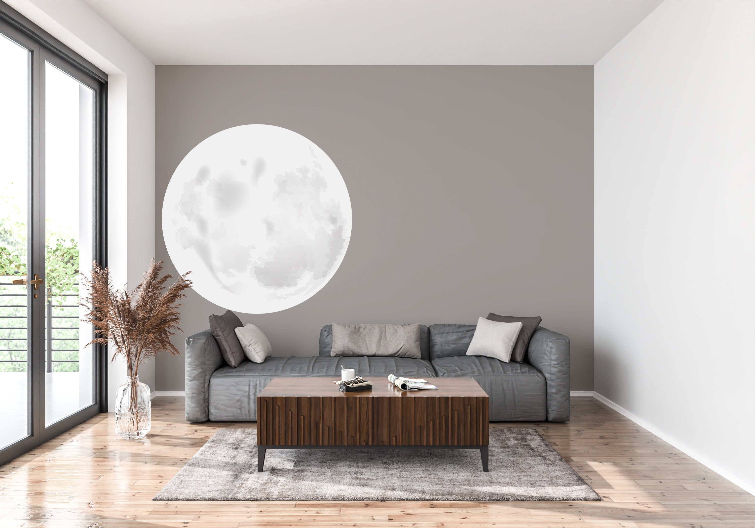 Full Moon Wall Decor Full Moon Wall Decal Full Moon Nursery Etsy