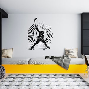 Ice Hockey Wall Decal  Hockey Player Wall Decal  Hockey Stick  Sports Hockey Quote Wall Decal SG187