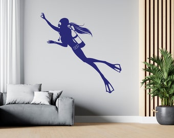 Scuba Diving Wall Decal Scuba Diving Wall Art Diver Wall Sticker SG1362