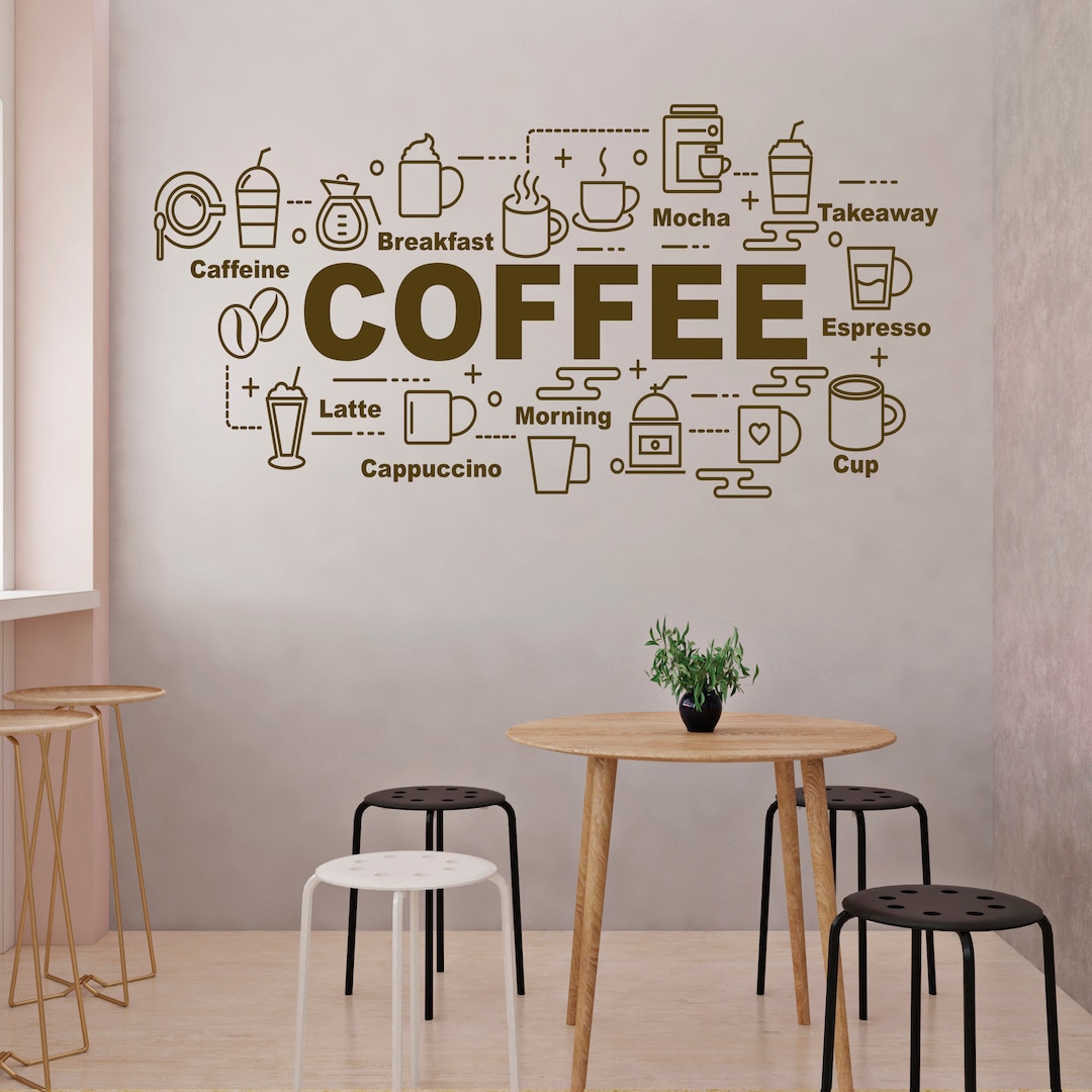 Coffee Wall Decal Coffee Window Sticker Decals for Coffee Shop SG 1177
