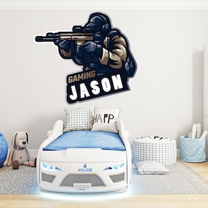 Soldier Gamer Wall Art Gamer Wall Decor Controller decal Video Game Gamer Kids Bedroom Game Vinyl Wall Art Decals Kids Sticker 1278EZ