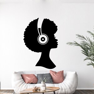 UILMNIY 43inch height Two Pieces African Tribal Women Wall Decal Home  Decoration Vinyl Beautiful Afro Woman Ethnic Style Girl Wall Bedroom  Sticker