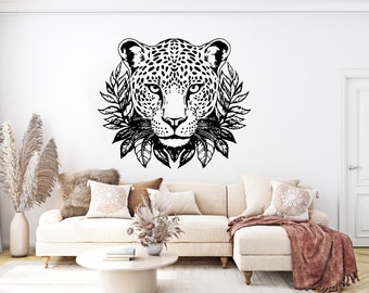 Leopard Wall Decal, Leopard Wall Art, Leopard Wall Decor Leopard Wall Sticker Leopard Wall Decor Animals  wall stickers Bedroom 1679EZ