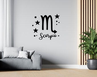 28.5 x 22 Astrology Zodiac Sign Modern Inspirational Quote Sticker for Bedroom Living Room Home Office Constellation Decor Black Scorpio Vinyl Wall Art Decal