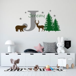 Personalized Name Wall Decal  Forest Wall Decal  Custom Name Wall Decal  Decal for Nursery  SG506
