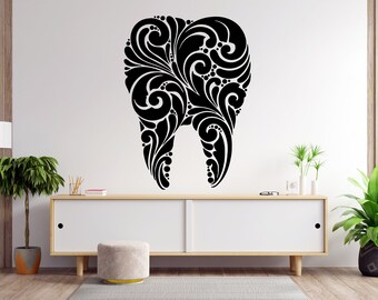 Adesivo Murale Dente Con Set Da 6 Dimensioni – Wall Sticker Blu Scuro 40x22 Cm – Rimovibile E Riutilizzabile Per Pareti, Vetro, Piastrelle – Con Adesivo Di Prova - 5