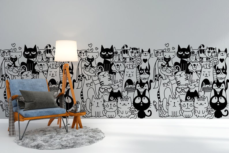 Cat Wall Decal, Cat Wall Art, Cat Wall Decor Cat Wall Sticker Pet Home ...
