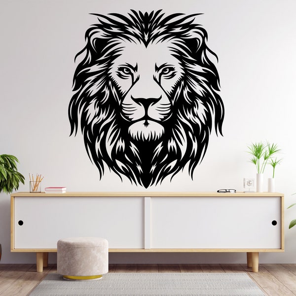 Lion Wall Decal, Lion Wall Art, Lion  Wall Decor Lion Wall Sticker Lion Wall Decor Animals wall decal Safari wall stickers Bedroom 1510EZ