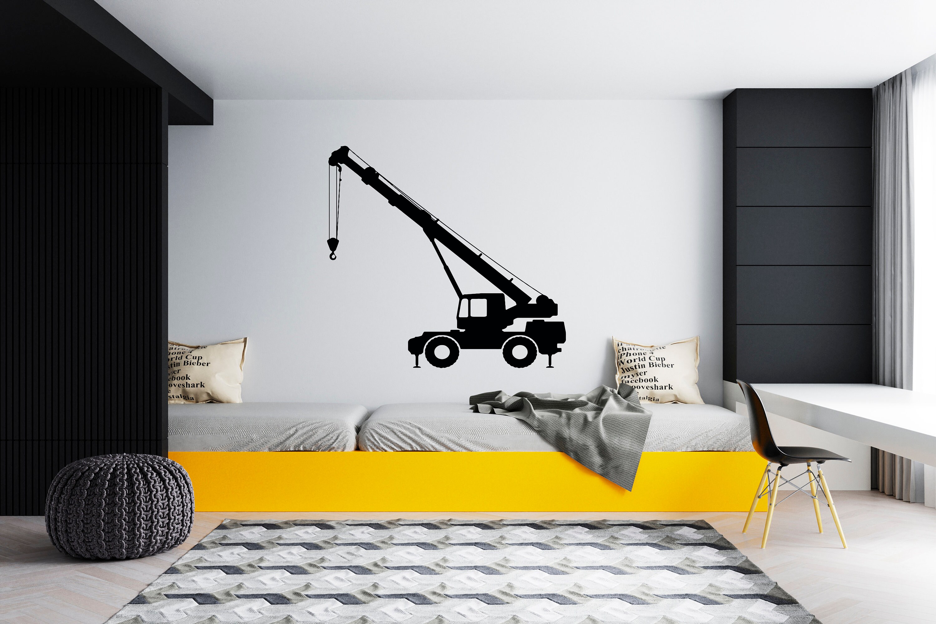 Large Crane Construction Building Wall Decal Sticker WS-17303 