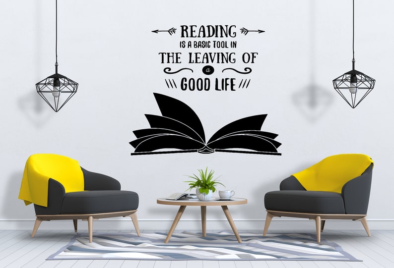 Books Wall Decal Reading Wall Decal Library Wall Decal Book Etsy
