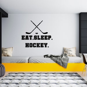 Ice Hockey Wall Decal  Hockey Player Wall Decal  Hockey Stick  Sports Hockey Quote Wall Decal SG210