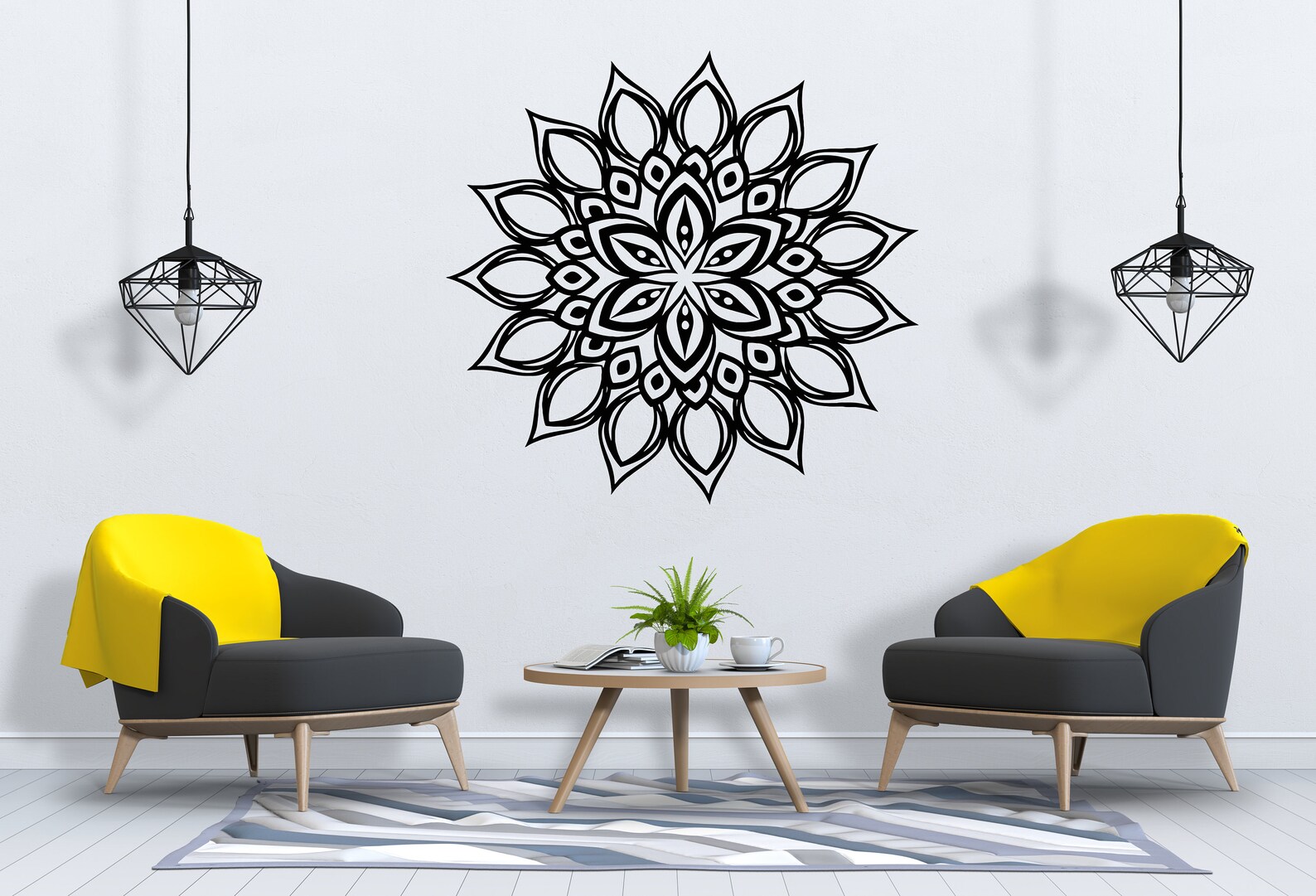 Mandala Wall Decal Mandala Flower Wall Decal Mandala Wall Etsy
