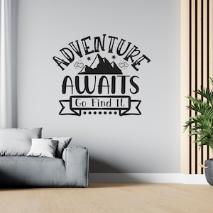 Travel Wall Decal Camping Wall Sticker Adventure Quote Wall Decal for RV SG 1128