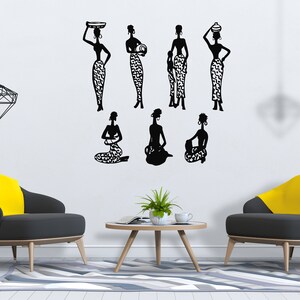 Beautiful African Woman Wall Decal African Girl Wall Sticker Quote Beauty Salon Wall Art SG 867