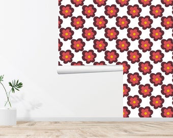 60s 70s Retro Wallpaper Papel pintado floral Papel tapiz vintage Decoración de pared sin costura Vintage Impreso Extraíble Papel tapiz autoadhesivo 628EZ