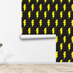 Lightning Bolt Wallpaper Lightning Bolt Wall Decal Lightning Fabric Wallpaper Seamless Lightning Wall Decor Fabric Wallpaper Adhesive 1094EZ