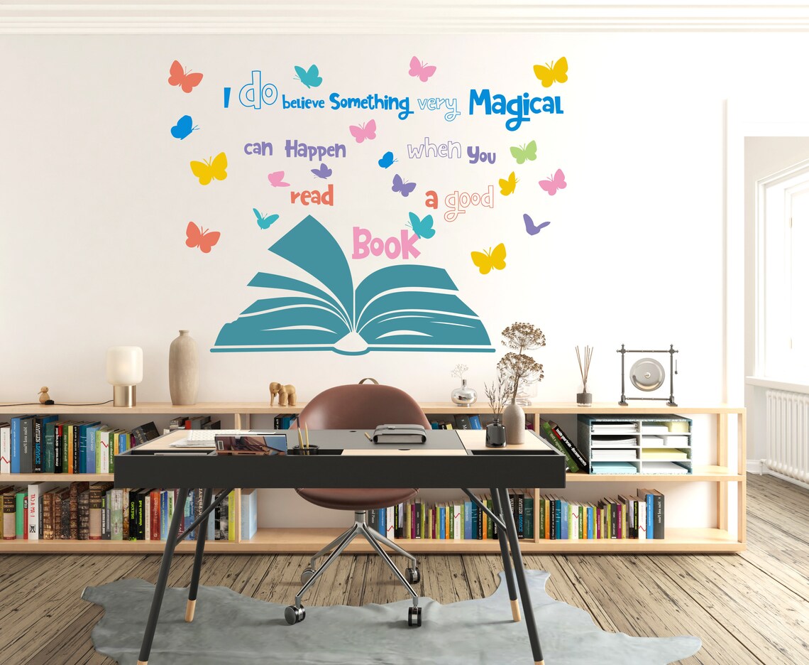 Book Quote Kids Wall Decal Books Quote Reading Room Library Etsy