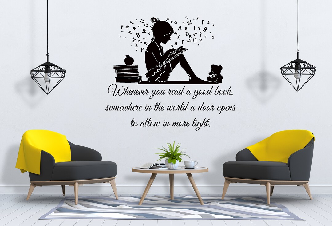 Books Wall Decal Reading Wall Decal Library Wall Decal Book Quote Wall