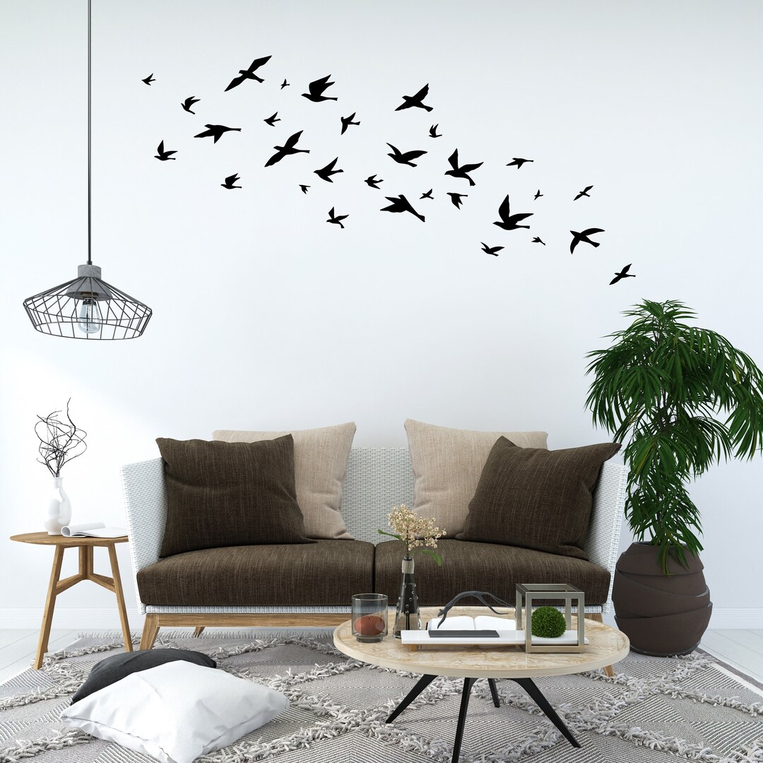 Birds Wall Sticker, Flying Birds Wall Decal, Flying Birds Set, Vinyl ...