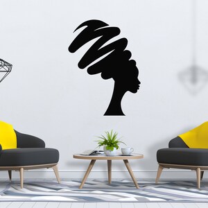 Beautiful African Woman Wall Decal African Girl Wall Sticker Quote Beauty Salon Wall Art SG 869