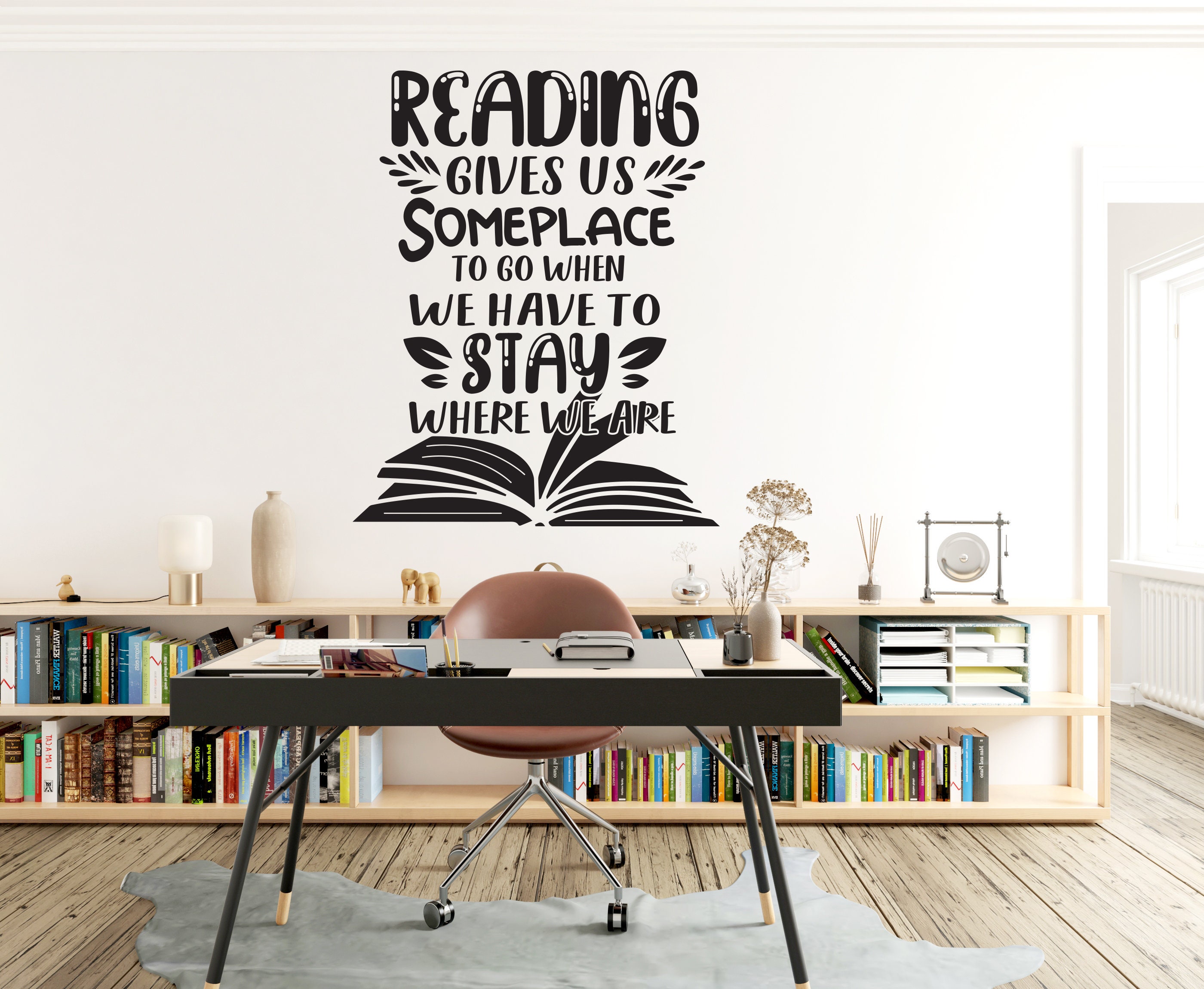 Open Book Wall Decal Library School Classroom Wall Art Sticker Study Room Decoration