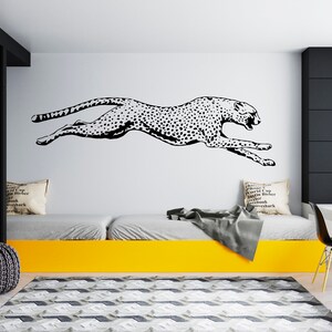 PLIGREAT Leopard Wandaufkleber – 116x39 Cm, Afrikanische Tiere, Selbstklebend, Für Wohnzimmer & Schlafzimmer