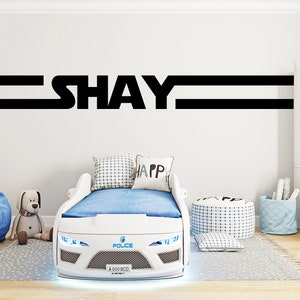Star Wars  Wall Decor  Star Wars Wall Decal Custom Name Stripe Star Wars Wall Sticker Kids Room Personalized Gifts Wall Sticker 347EZ