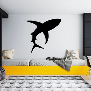 Shark Wall Decal Art Decor 3D Smashed Kids Animal Mural Nursery Sticker BL11 