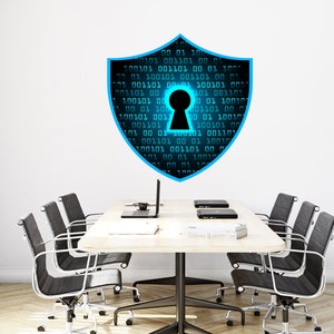 Circuit Board Binary Code Wall Decal, Technology Vinyl Wall Art Decals, Computer Circuit Decor, Software Science Wall Sticker Office 1423EZ