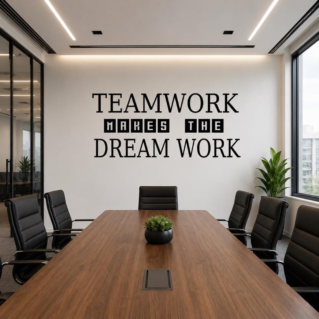 Teamwork Makes the Dream Work Wall Art | Leadership Office Quote ...